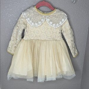 Elegant Cream Lace Kids Formal Dress
